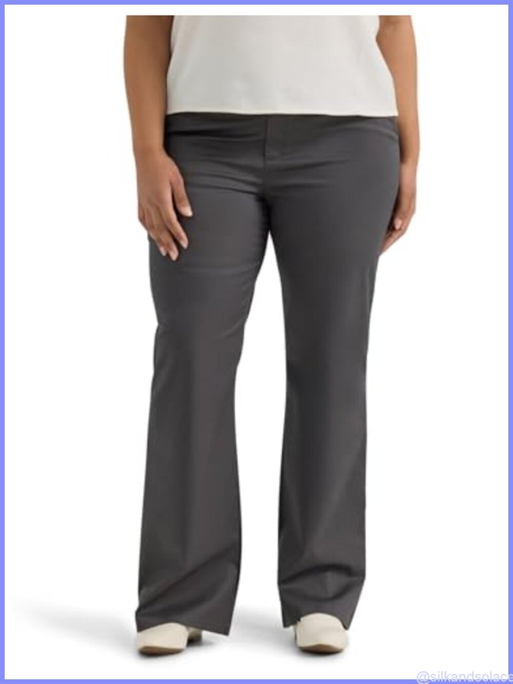 Women's Plus Wrinkle Free Mid Rise Bootcut Pants Slacks
